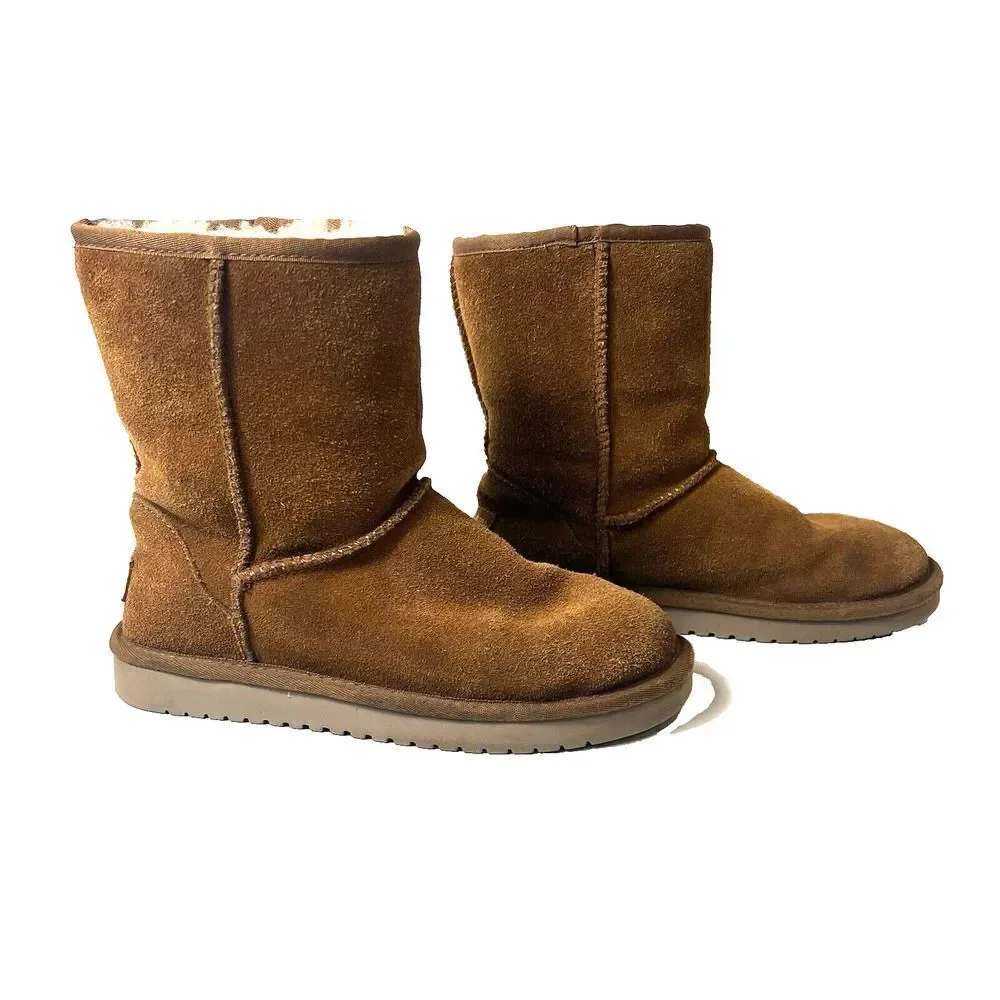 Koolaburra By Ugg 1017090 Chestnut Winter Boots Women Sz 6 Sherpa Lining Pull On
